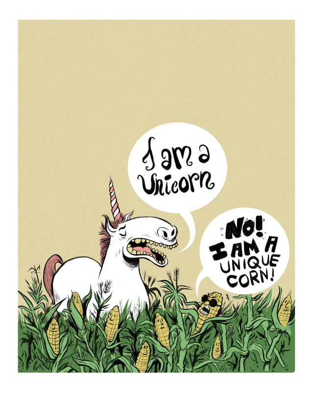 Unicorn Illustration Corn Field